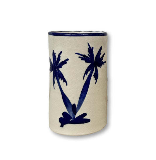 Palm Tree Ceramic Tumbler - Blue