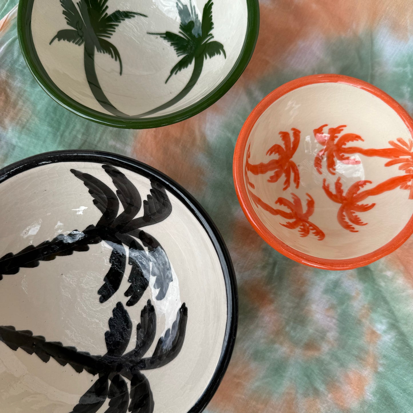 Palm Tree Ceramic Mini Bowl - Orange