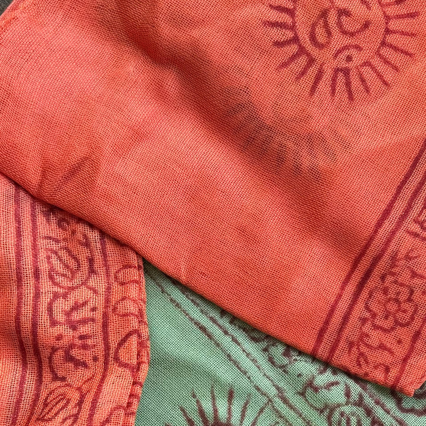 Om Cotton Sarong - Orange