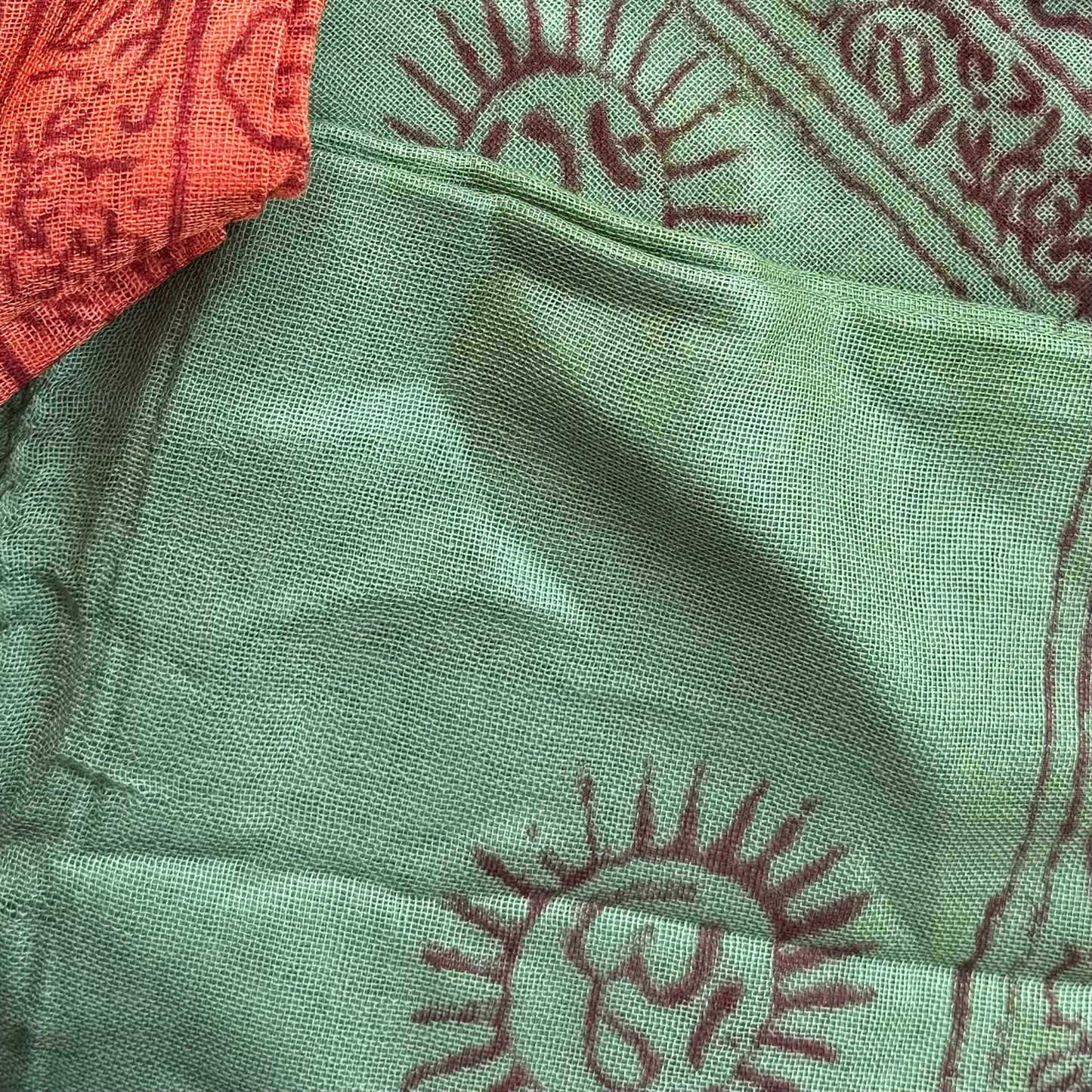 Om Cotton Sarong - Green