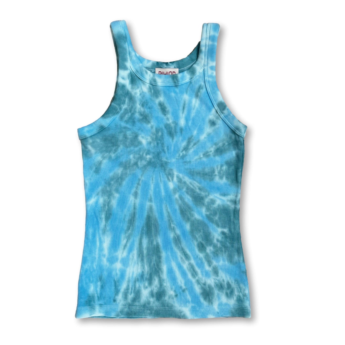 Aloha Tie Dye Ribbed Tank Top S