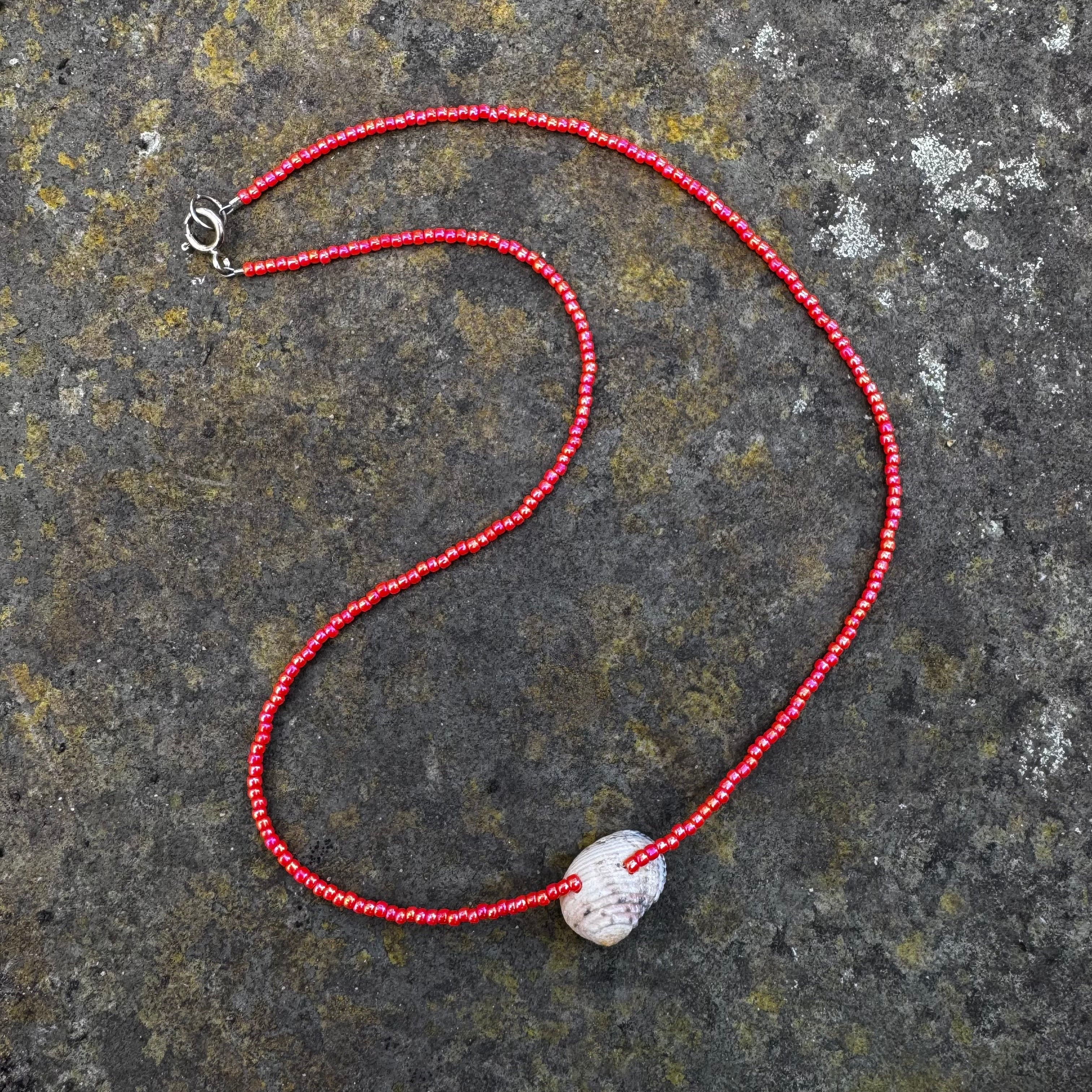 Beaded seashell necklace