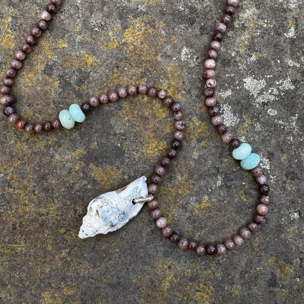 Beaded seashell necklace