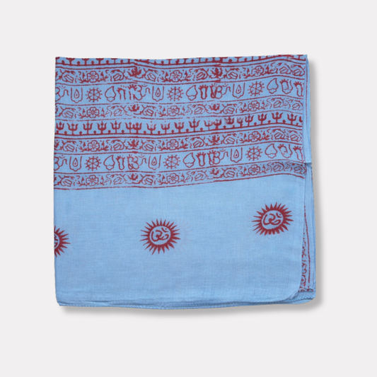 Om Cotton Sarong - Sky Blue
