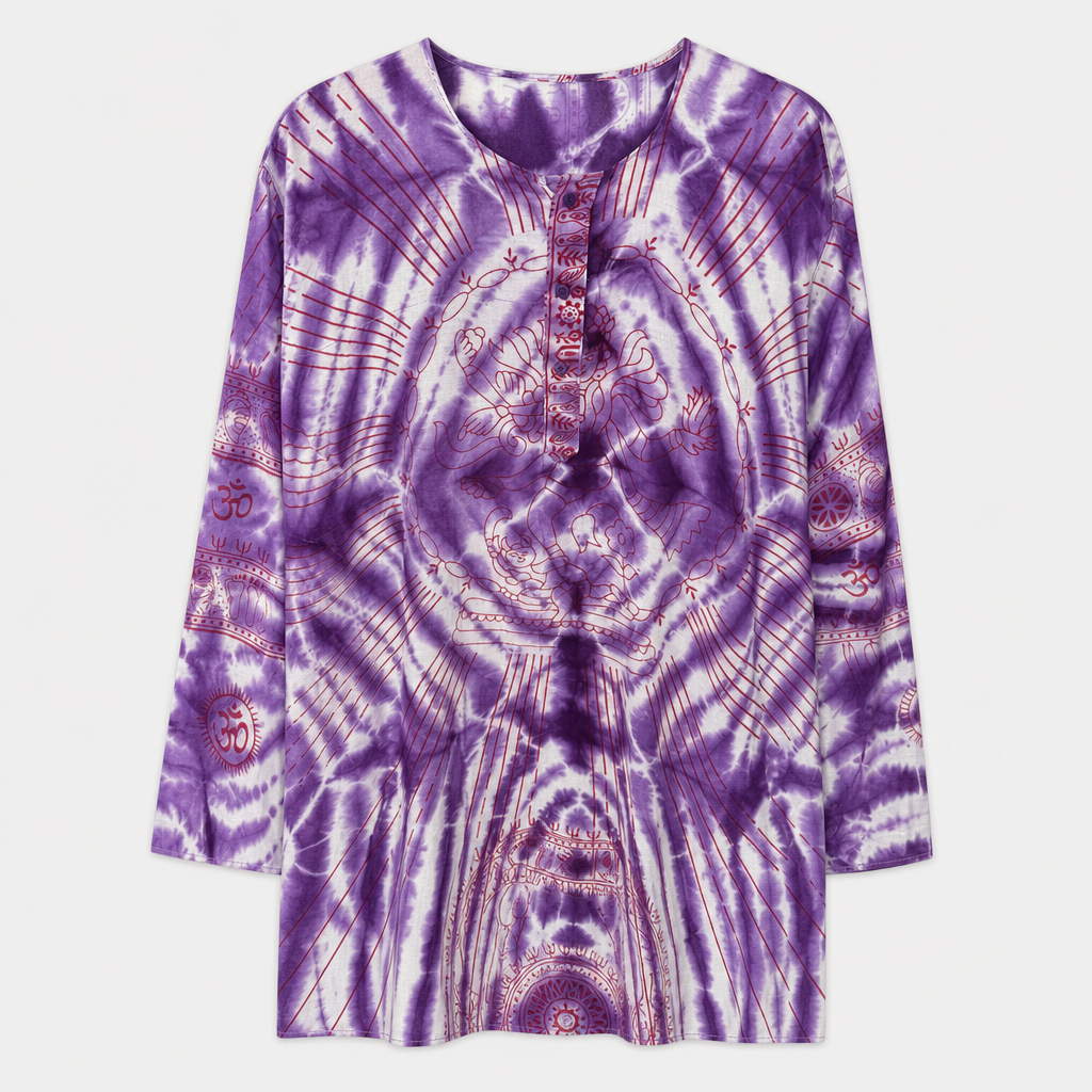 Om Tie Dye Summer Blouse Handmade