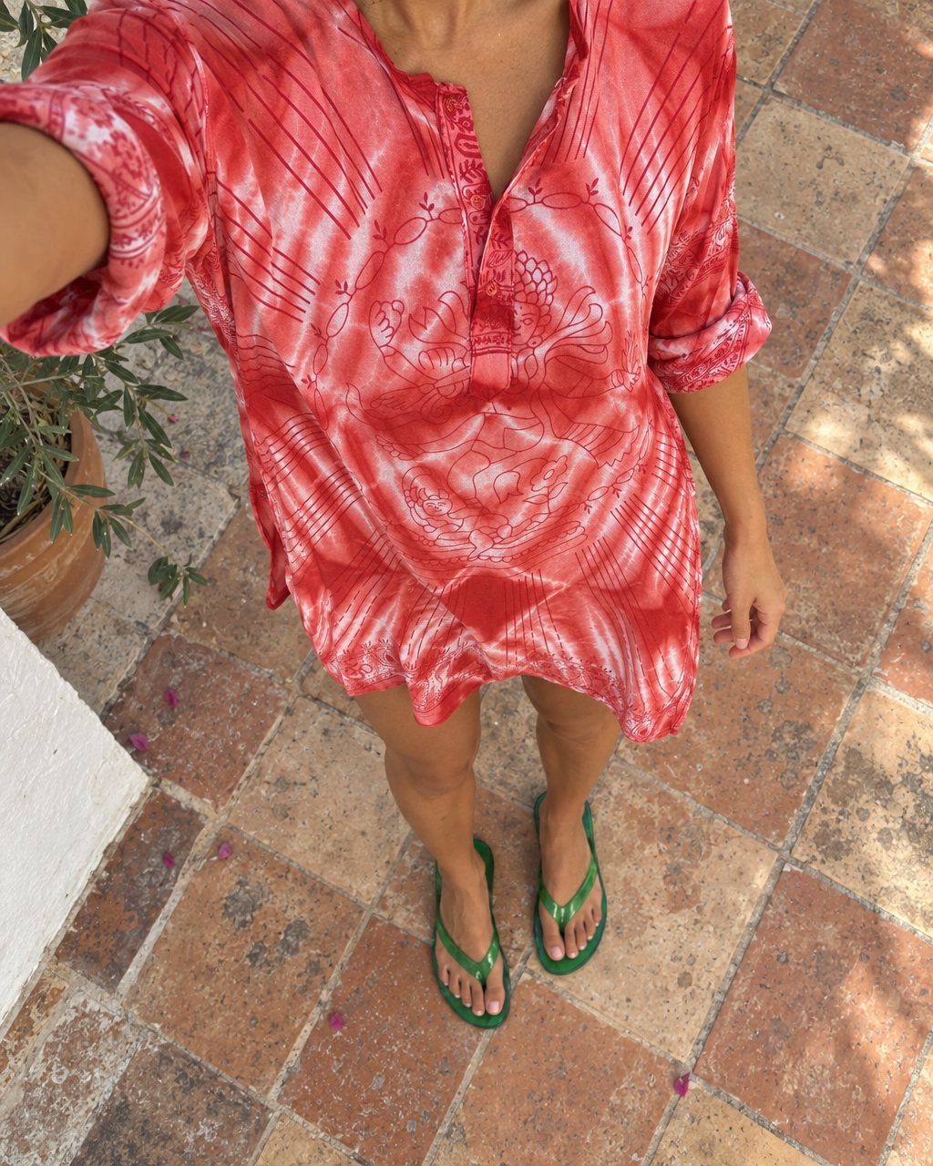 Om Tie Dye Summer Blouse Handmade