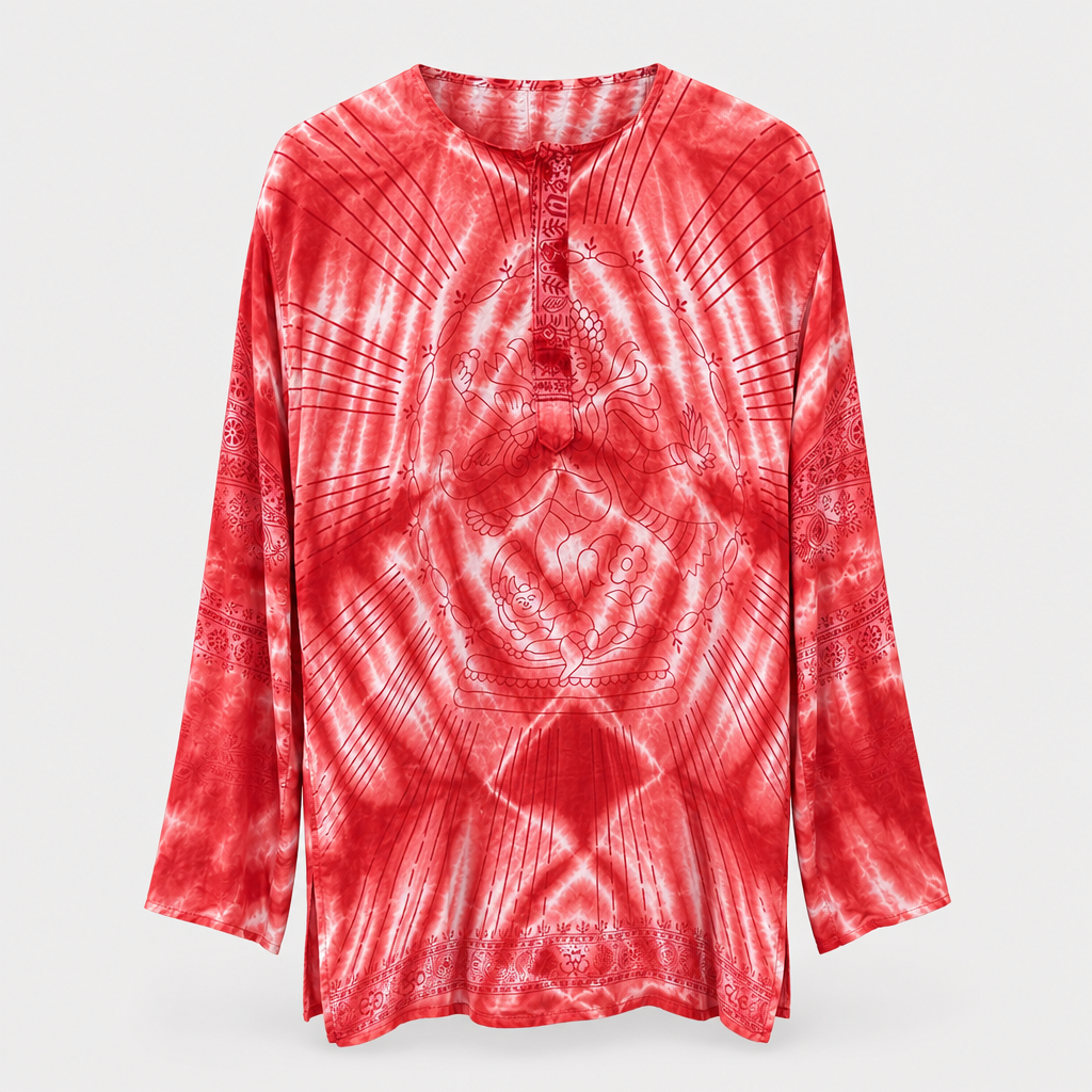 Om Tie Dye Summer Blouse Handmade