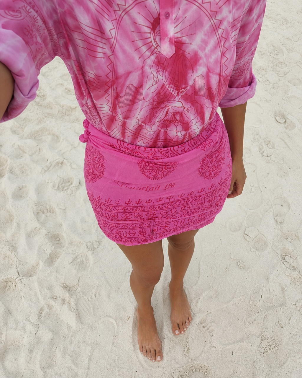 Om Tie Dye Summer Blouse Handmade
