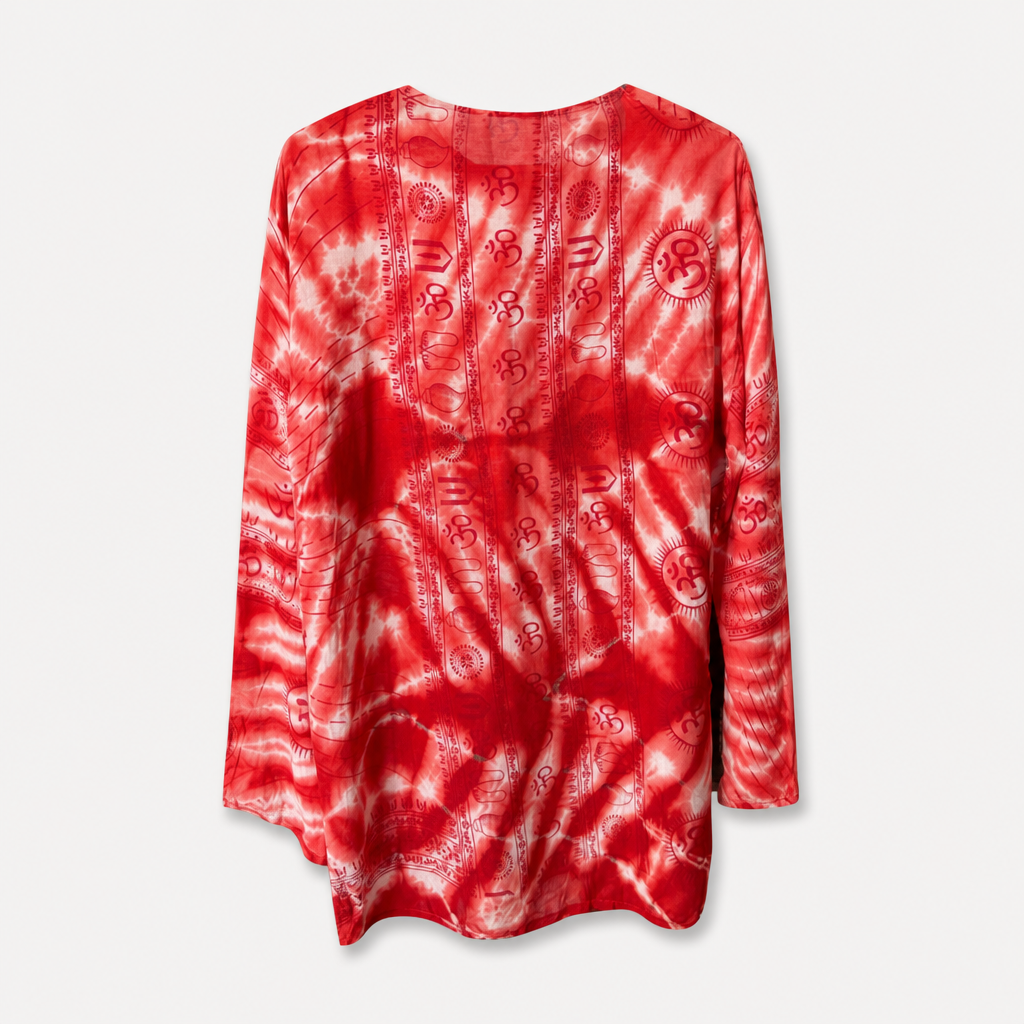 Om Tie Dye Summer Blouse Handmade