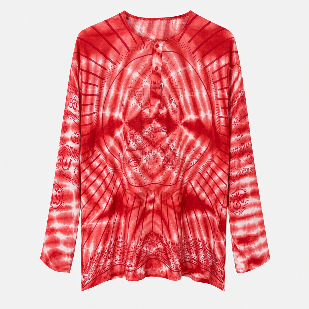 Om Tie Dye Summer Blouse Handmade