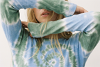 Jane long sleeve ribbed organic Tie Dye T-Shirt