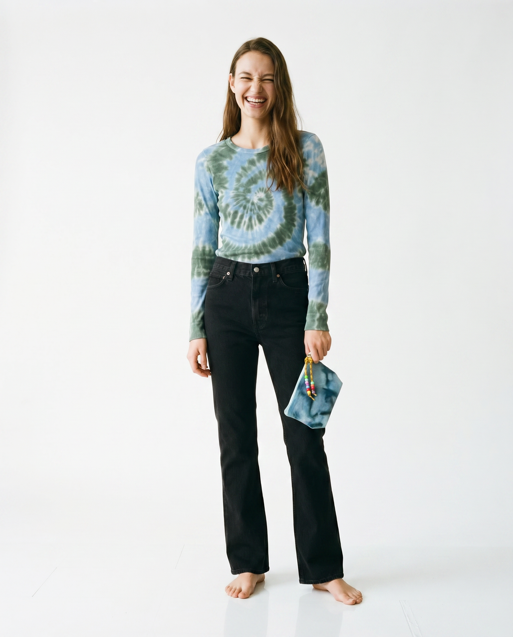 Jane long sleeves ribbed Tie Dye T-Shirt M