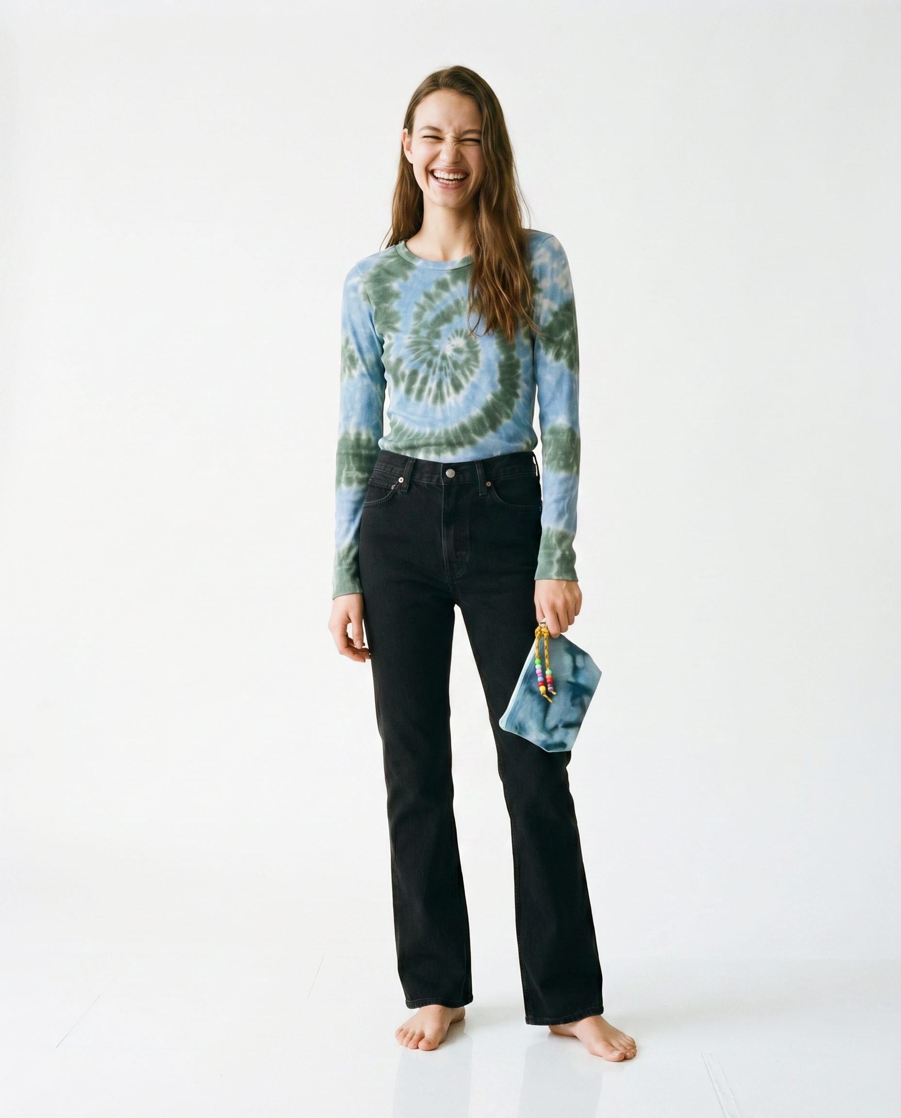 Jane long sleeves ribbed Tie Dye T-Shirt M