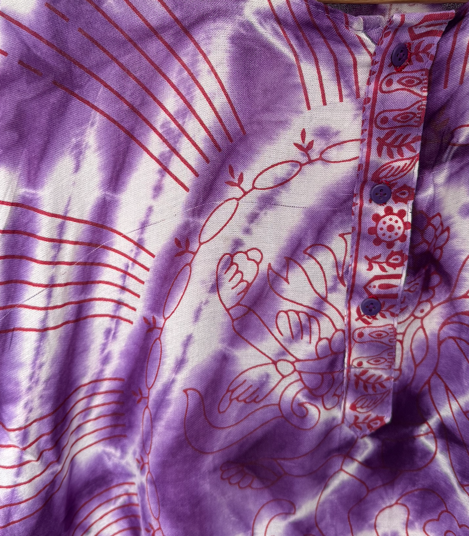Om Tie Dye Summer Blouse Handmade