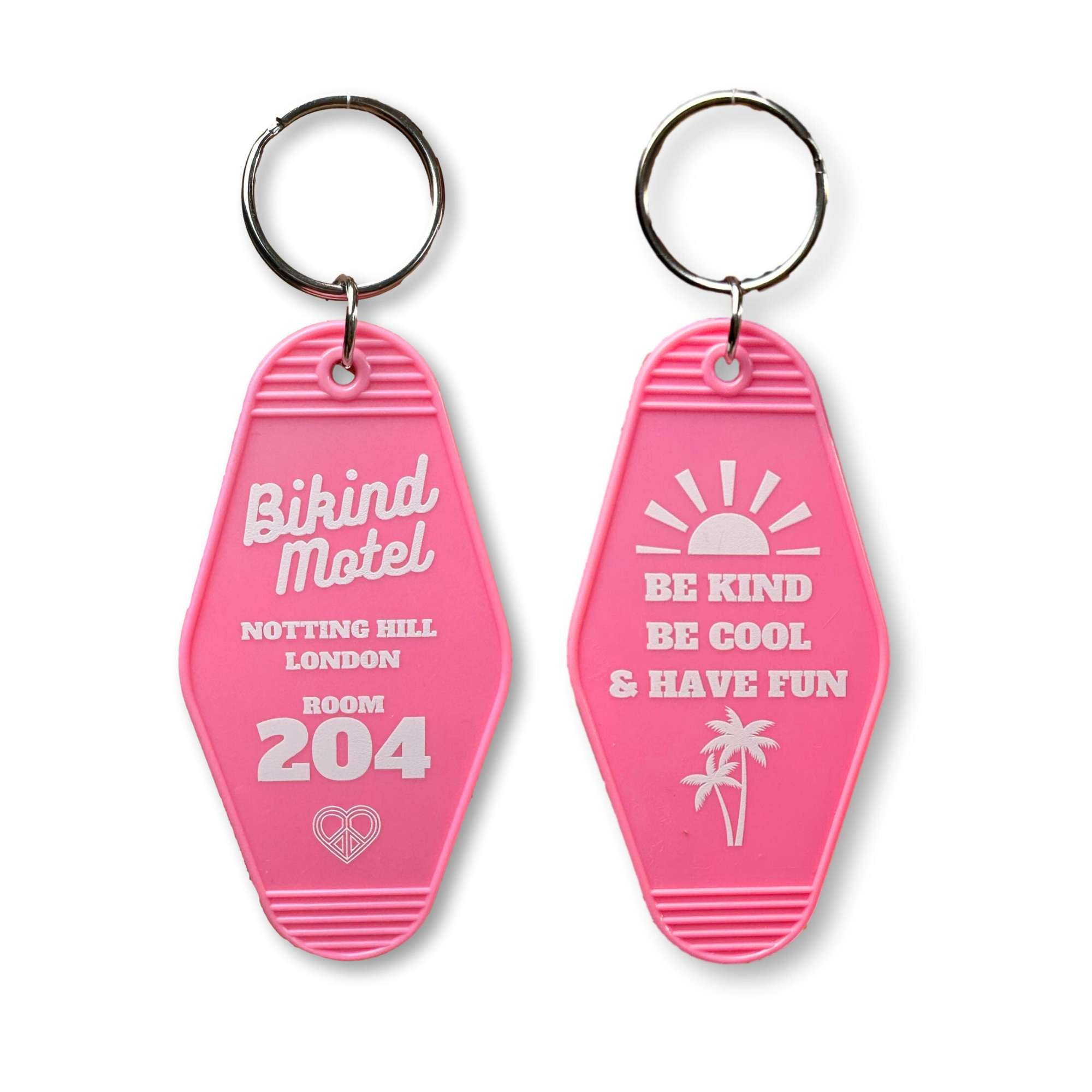 Double Sided Motel Keyring Pink – BIKIND