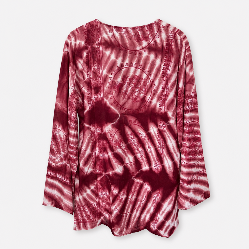 Om Tie Dye Summer Blouse Handmade