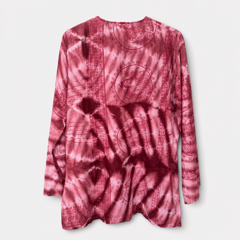 Om Tie Dye Summer Blouse Handmade