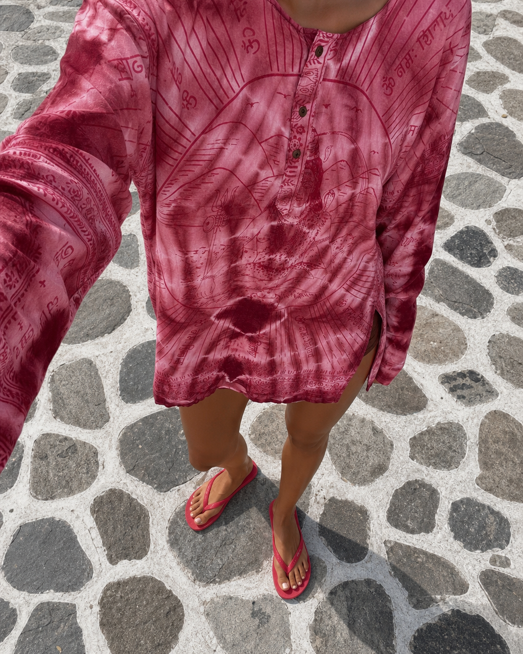 Om Tie Dye Summer Blouse Handmade