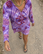 Om Tie Dye Summer Blouse Handmade