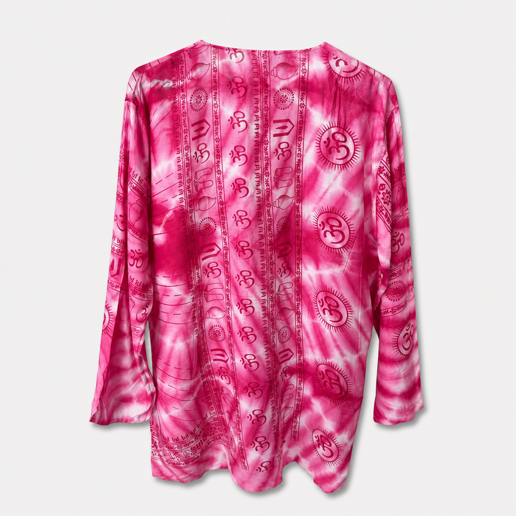 Om Tie Dye Summer Blouse Handmade