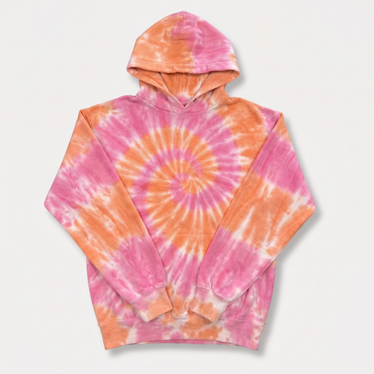 pink orange tie dye hoodie