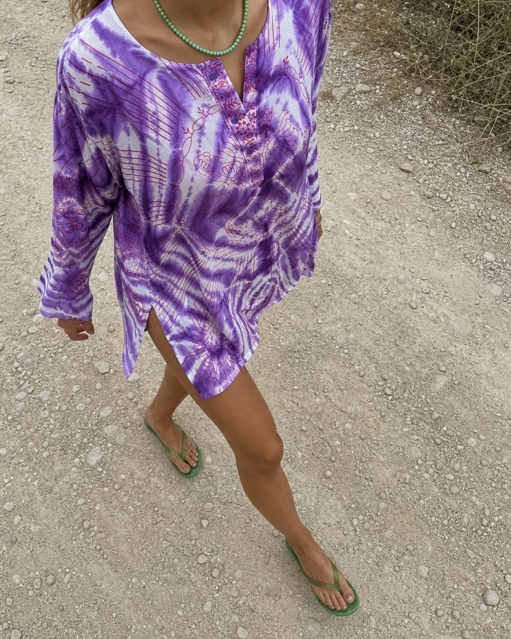 Om Tie Dye Summer Blouse Handmade