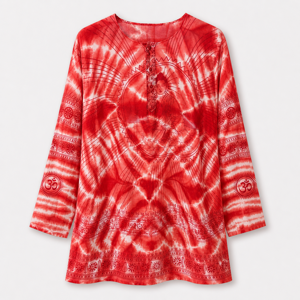 Om Tie Dye Summer Blouse Handmade