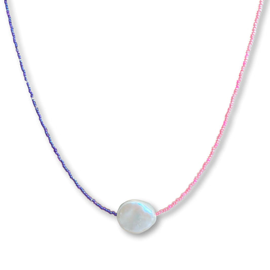 Pearl Choker Lavender and Pink